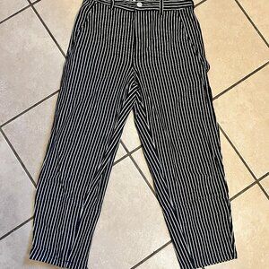 The Utility Barrel Pant In Charcoal/White Railroad Stripe